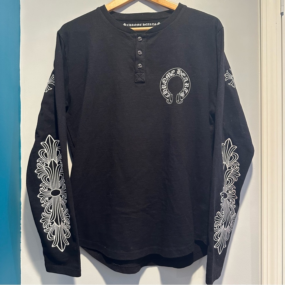 Floral logo button longsleeve
